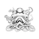 A sketch-style tattoo of a yokai (Japanese ghost) with an octopus head tattoo design idea