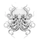 An octopus with intricate Japanese patterns and symbols tattoo design idea