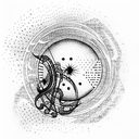 Sunset with music tattoo design idea