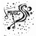 Sunset with music tattoo design idea