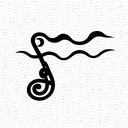 sunset over the ocean made up of musical notes tattoo design idea