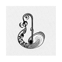 sunset over the ocean made up of musical notes tattoo design idea
