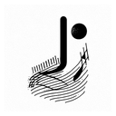 sunset over the ocean made up of musical notes tattoo design idea