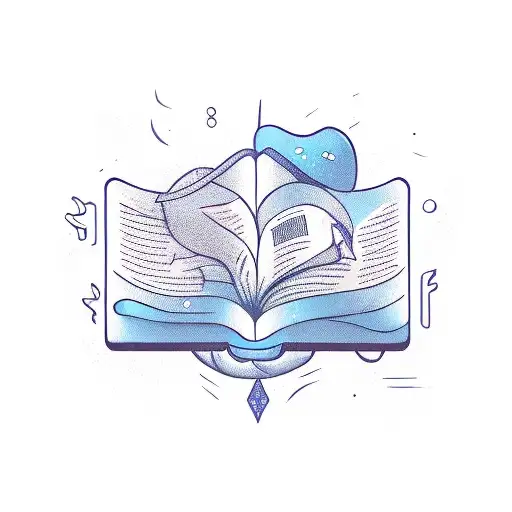 fantasy book tattoo design idea
