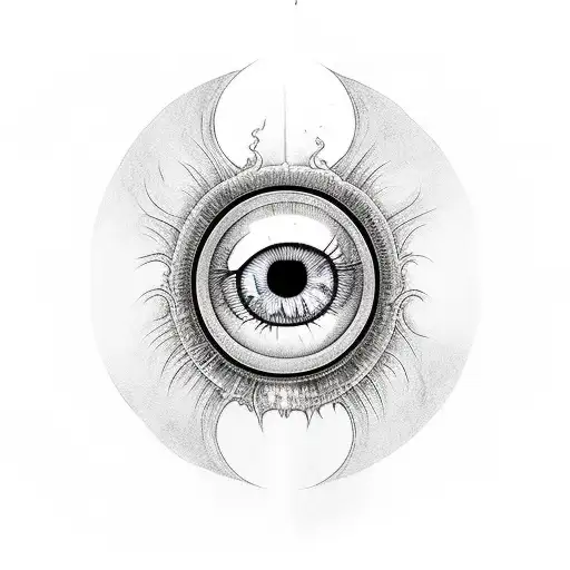 saruman holding palantir with Sauron's eye inside tattoo design idea