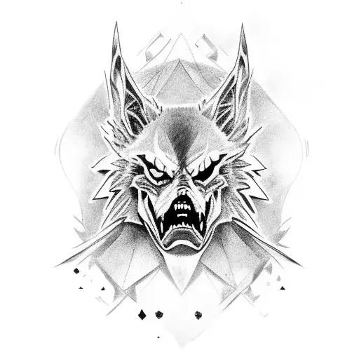 lobo con corona  tattoo design idea
