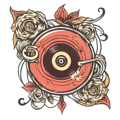 vinyl record tattoo design idea