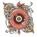 vinyl record tattoo design idea