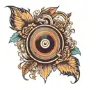 vinyl record tattoo design idea