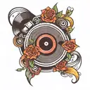 vinyl record tattoo design idea