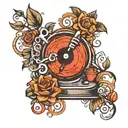 vinyl record tattoo design idea
