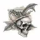 beach skeleton tattoo design idea