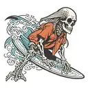surf skeleton tattoo design idea
