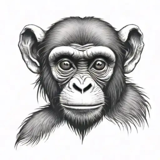 cave monkey tattoo design idea