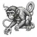 cave monkey tattoo design idea