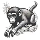cave monkey tattoo design idea