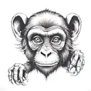 cave monkey tattoo design idea