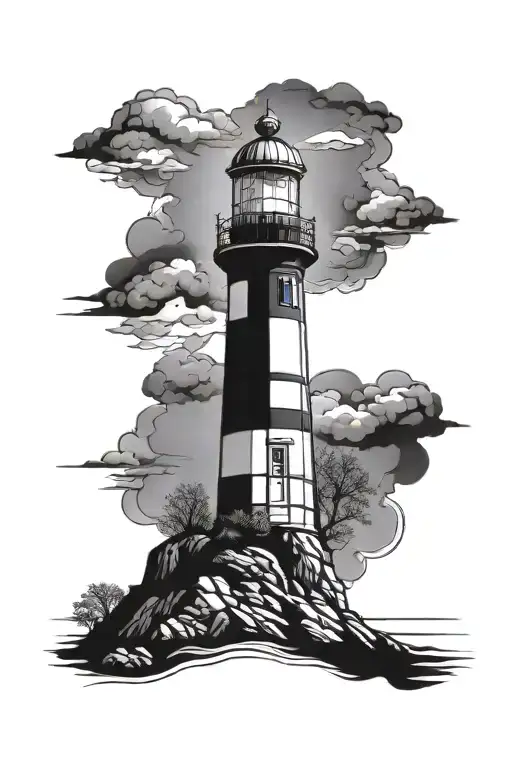 light house tattoo design idea