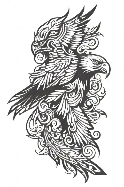 eagle wings tattoo design idea
