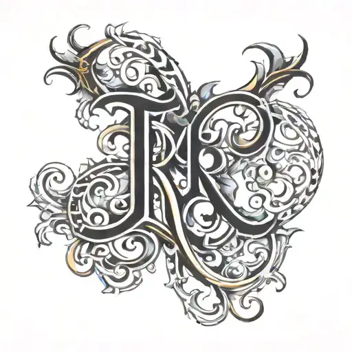 r, d, t initials intertwined tattoo design idea