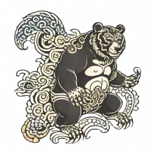 Tai Lung Kun Fu Bear tattoo design idea