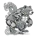 Tai Lung Kun Fu Bear tattoo design idea