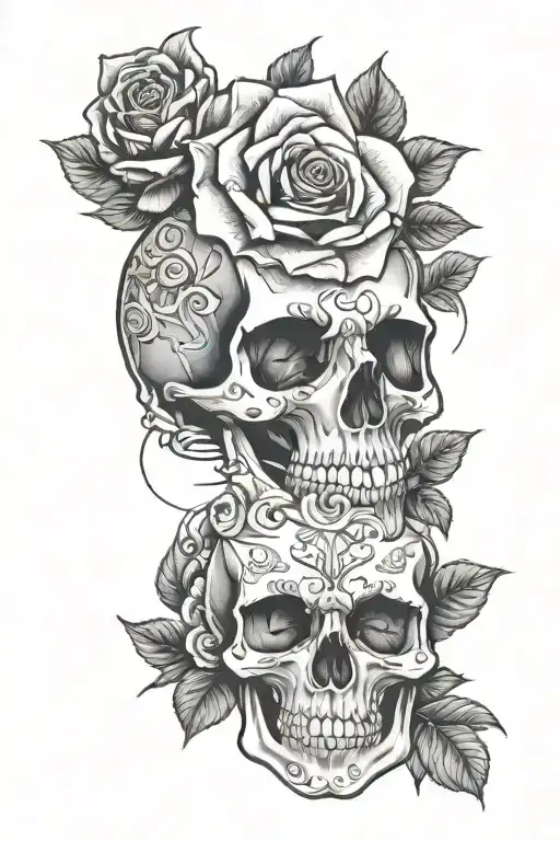 rose hidden skull mandala design incorporating tattoo design idea