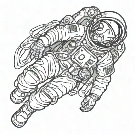 animated astronaut shh picture tattoo deaign tattoo design idea