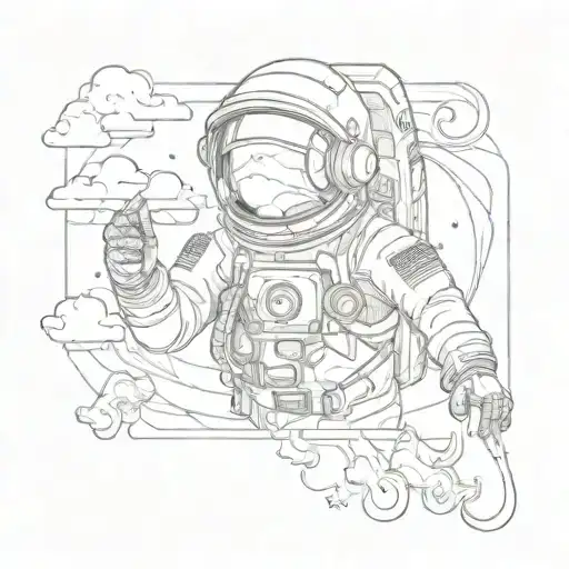 animated astronaut shh picture tattoo deaign tattoo design idea