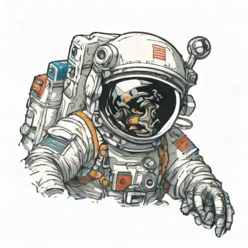 animated astronaut shh picture tattoo deaign tattoo design idea