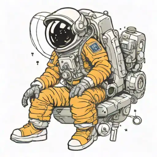 animated astronaut shh picture tattoo deaign tattoo design idea
