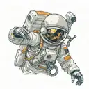animated astronaut shh picture tattoo deaign tattoo design idea