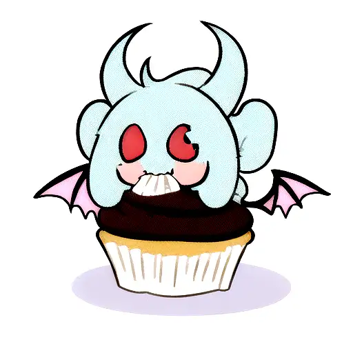 small dragon eating cupcake tattoo design idea