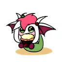 small dragon eating cupcake tattoo design idea