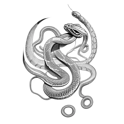 snake eating its own tail tattoo design idea