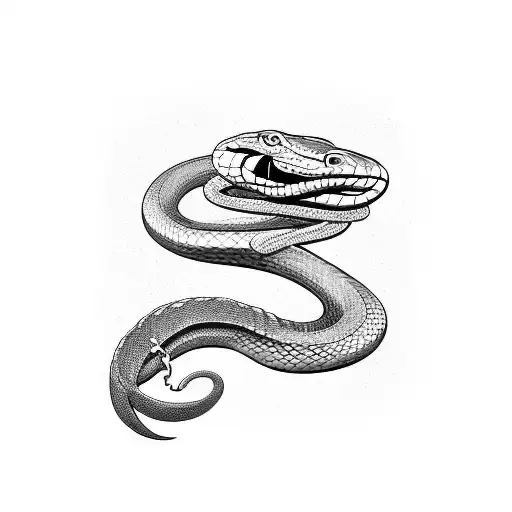 snake eating its tail tattoo design idea