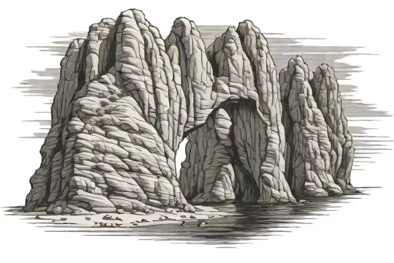 arch rock formation in cabo san lucas tattoo design idea