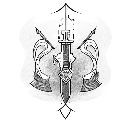 A blackwork design of an AK-47 with the words 'Warrior for life' incorporated tattoo design idea