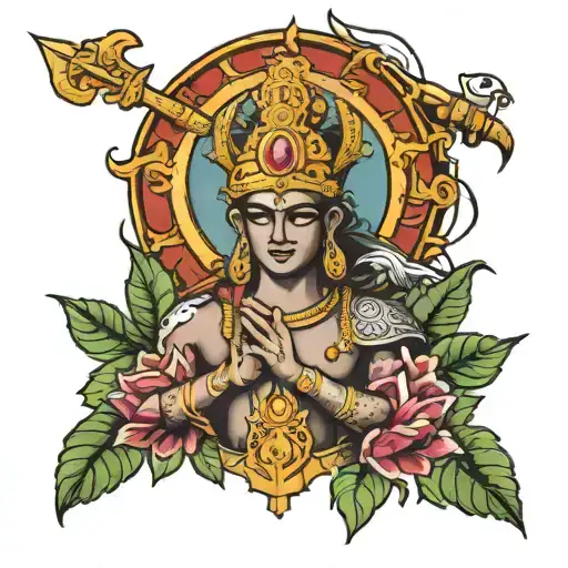 South india gentle strength power, aviation Catholic St Sebastian, Cyberpunk tattoo design idea