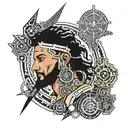 indian, st sebastian, aviation, cyberpunk inspired tattoo featuring tattoo design idea