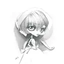 doll playing ps5 tattoo design idea