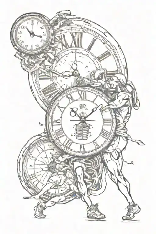 Lack of time, pain associated with the loss of a loved one, sports, willpower and fortitude tattoo design idea