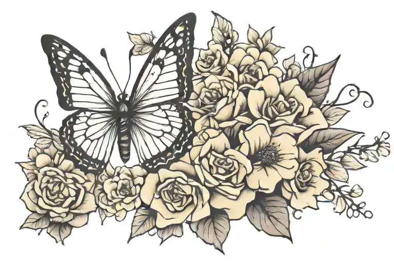 Maggie with butterfly tattoo design idea