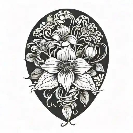 July, September, December birth flowers intertwined today  tattoo design idea