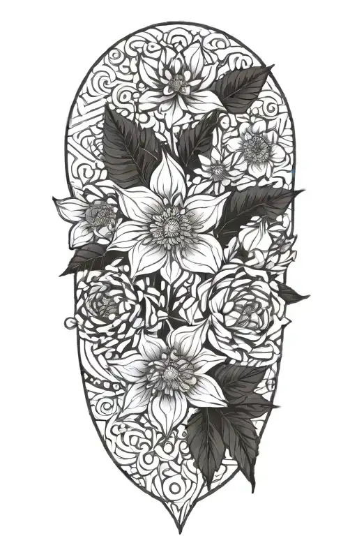 July, September, December birth flowers intertwined today  tattoo design idea