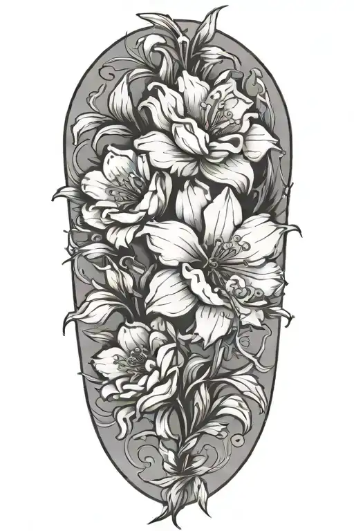 July, September, December birth flowers intertwined today  tattoo design idea