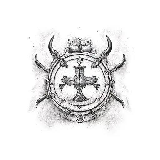 a boat with clear Portuguese and Viking influences.  tattoo design idea