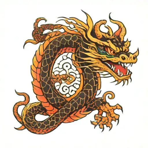 chinese dragon Chinese snake Chinese horse Chinese Monkey  tattoo design idea