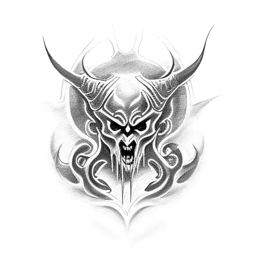 demon, black metal tattoo design idea