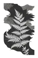 fern leaf negative tattoo design idea
